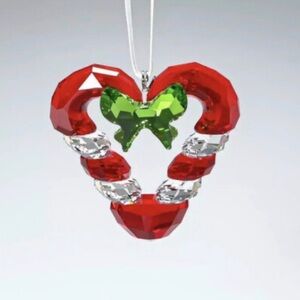 "Retired" Swarovski Candy Cane Heart Ornament